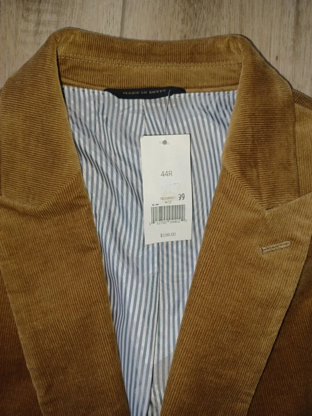 NWT Banana Republic Duca Visconti Italian Corduroy Blazer 44R Tailored Fit Tan
